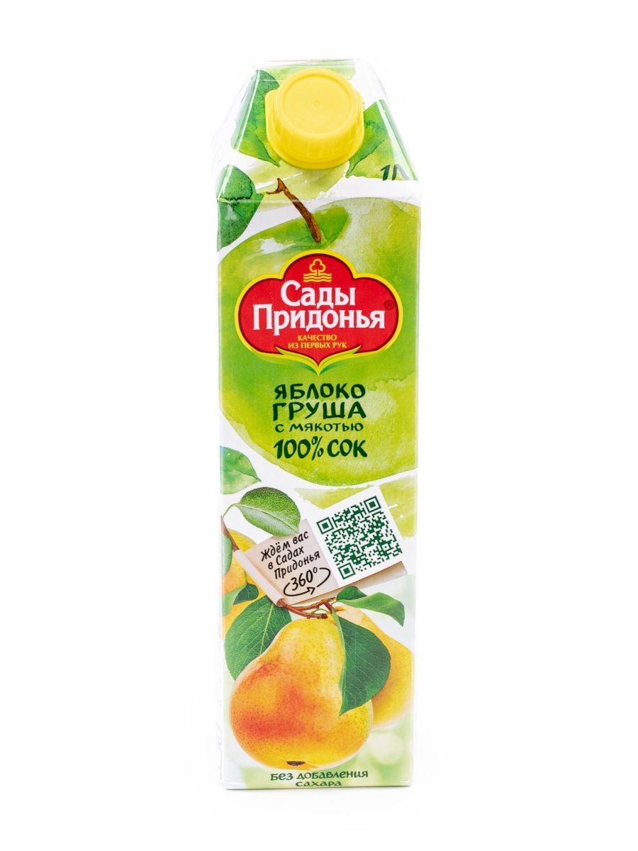 1л "сады придонья" сок яблочно-грушевый с мякотью восстановленный