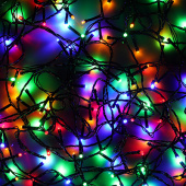 сноу бум гирлянда электрическая вьюн 14м, 180 led,мультицвет, 8 реж, темный провод, 220в