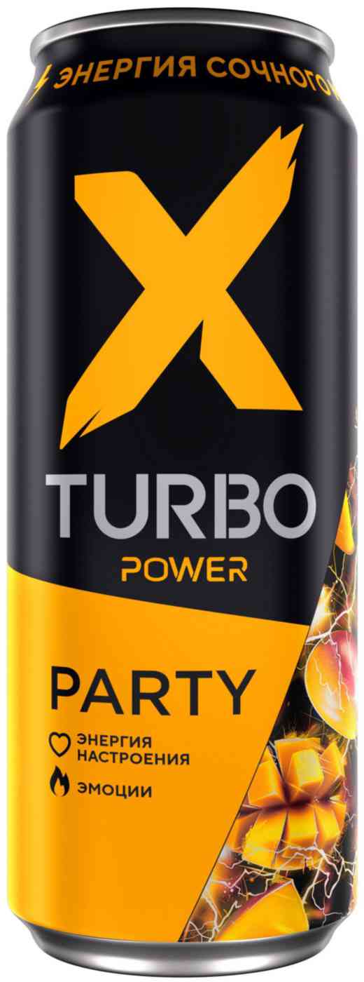 энергетический напиток x-turbo party энергия сочного манго 0,45л