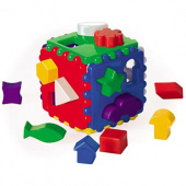 логический куб большой рыжий кот, пластик, 10х10х10см, и-3929