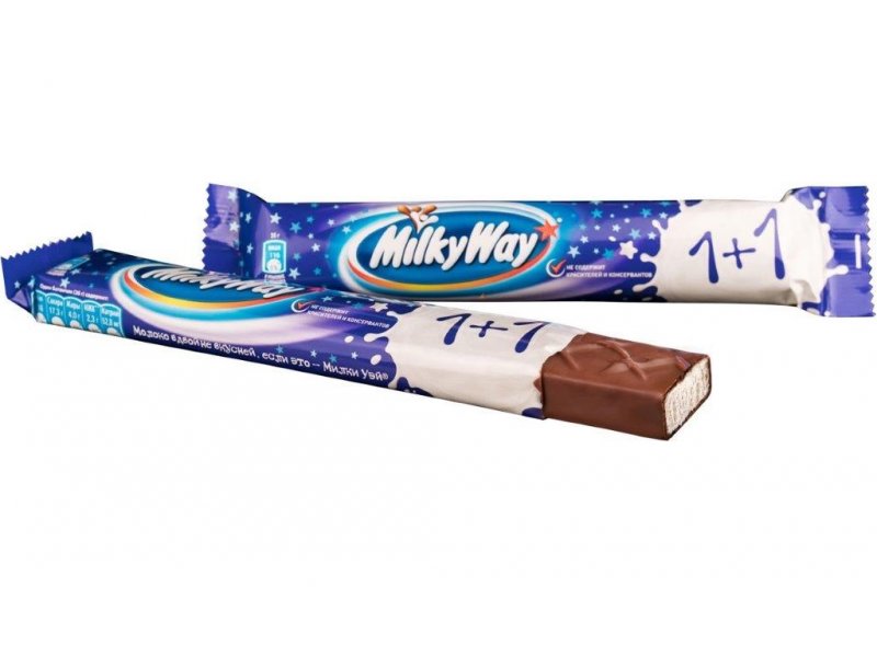 батончик милки вэй 1+1 52г