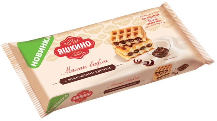 вафли яшкино мягкие с шоколадным кремом 120г