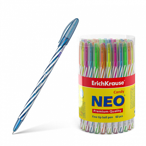 ручка шариковая erich krause neo candy, синий 