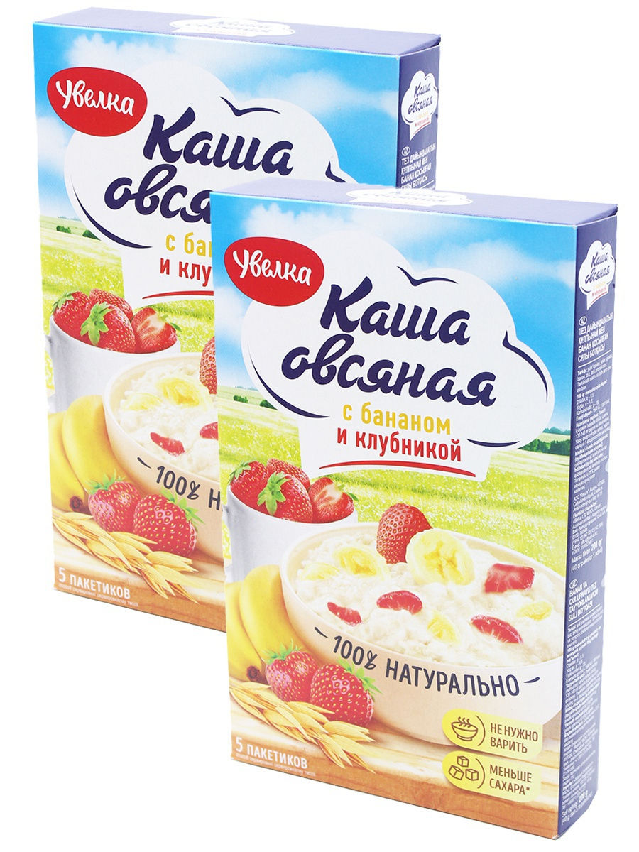 каша овсяная б/п с бананом и клубникой 5х40г