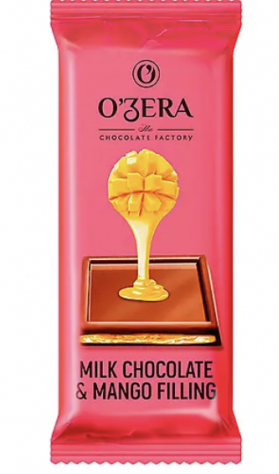 шоколад молочный o`zera milk & mango filling 24г