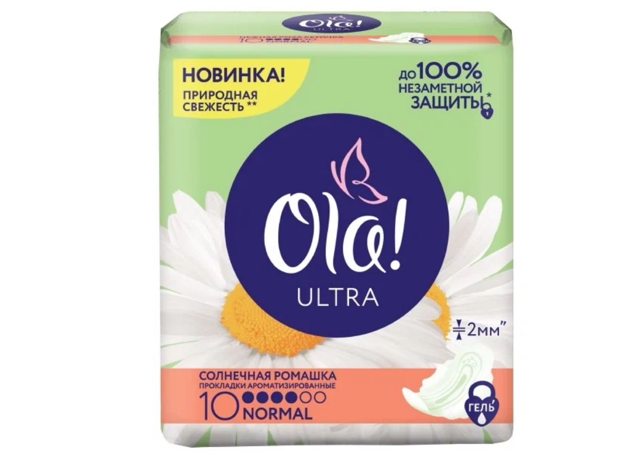 прокладки normal ola! ultra солнечная ромашка+гель 4 10шт