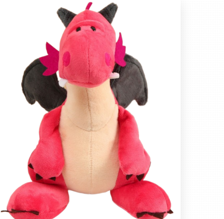 мягкая игрушка дракон, 22см, цвет розовый