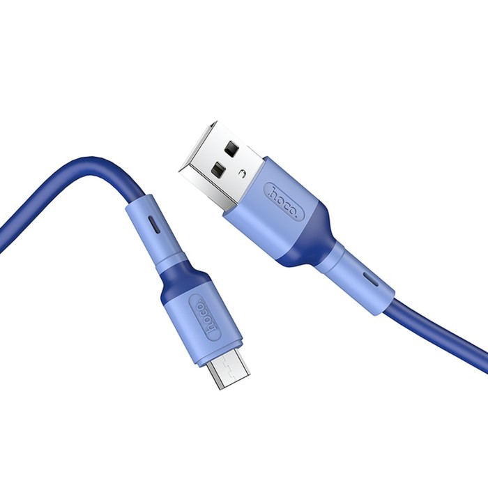 кабель hoco x65, microusb - usb, 2.4 а, 1м, tpe оплетка, синий
