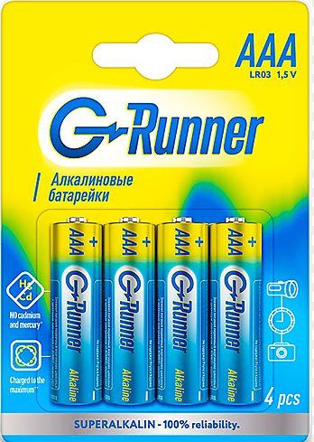 батарейки алкалиновые g-runner-aaa lr03/4pcs
