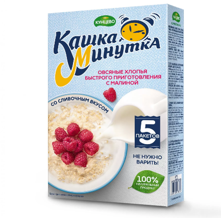 каша со вкусом клубники со сливочным вкусом кашка минутка 215г
