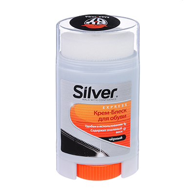крем-блеск для обуви с винтовым механизмом silver, 50мл, чёрный, ks3008-01/2008-01