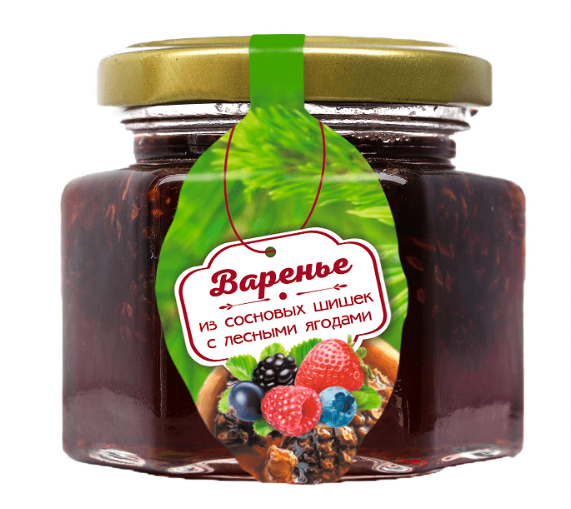 варенье из сосновой шишки с лесными ягодами 150г