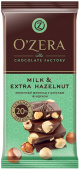 шоколад o'zera молочный milk & extra hazelnut 90г