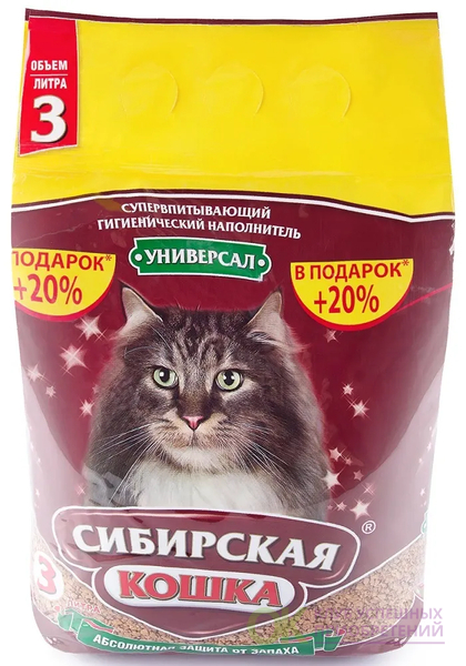 наполнитель сиб кошка универсал 3л микроопал-диатомит 2-4мм