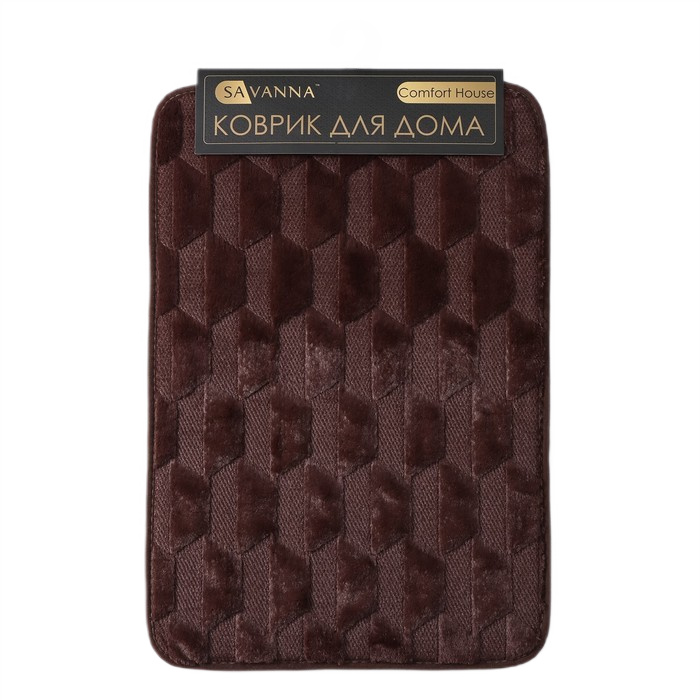 коврик для ванной savanna стоун 40х60см цвет коричневый