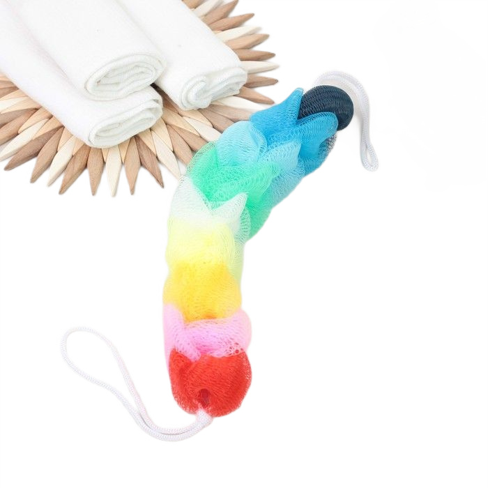 мочалка для тела доляна радуга 30г