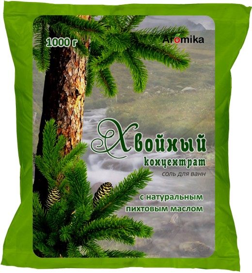 морская соль д/ванны aromika хвойный концентрат 1000г