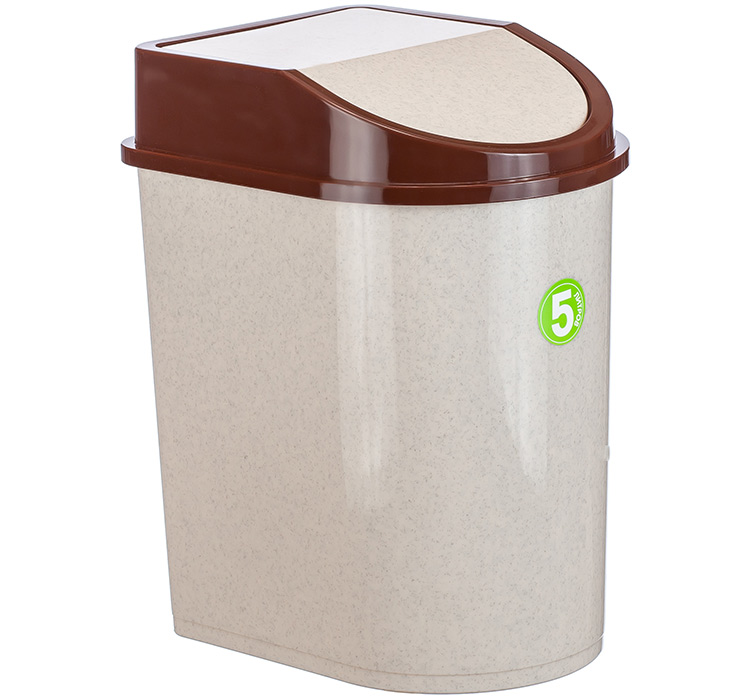 контейнер для мусора 8,0л беж. мрамор (12) 
