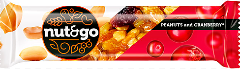 миндально-арахисовый батончик nut&go с клюквой ка