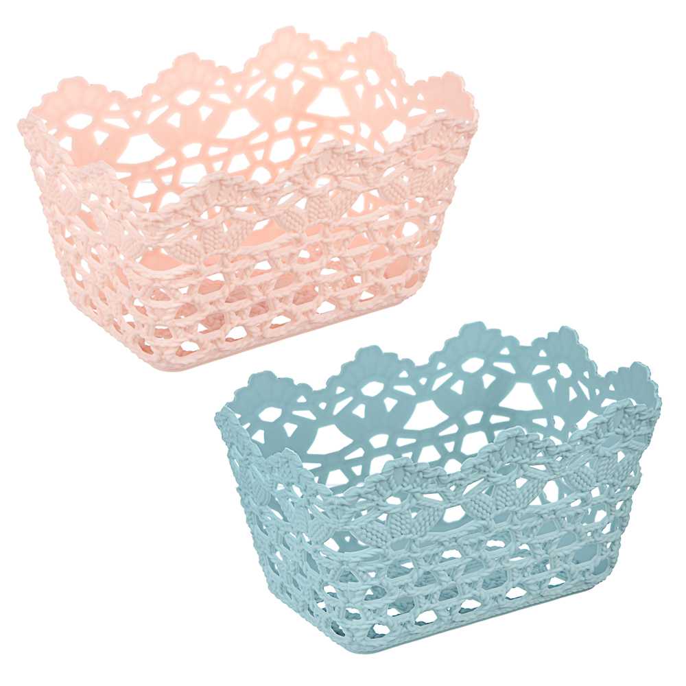 корзина универсальная vetta "цветы", пластик, 15х10х8,5 см, 2 цвета