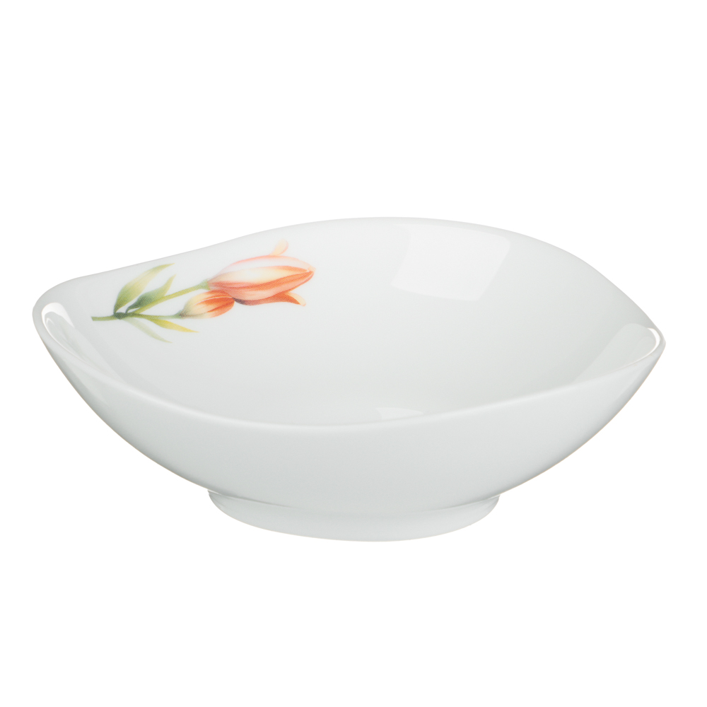 салатник опаловое стекло millimi лилия 17х6.5см треугольная форма 680мл