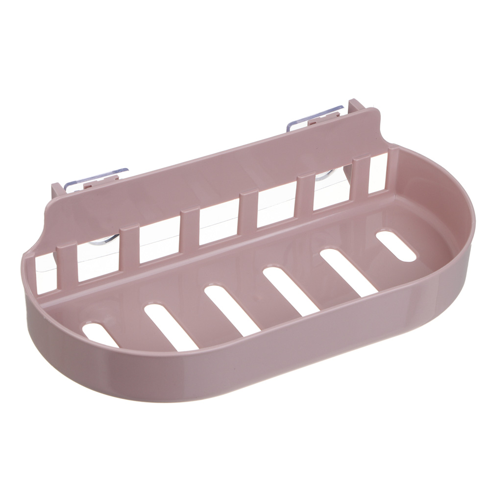 полка настенная овальная пластик vetta classic пудровый 22x10x3см