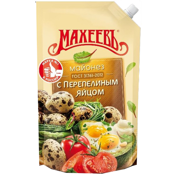 майонез с перепелинным яйцом махеевъ 50,5% дой-пак 400мл 380 гр
