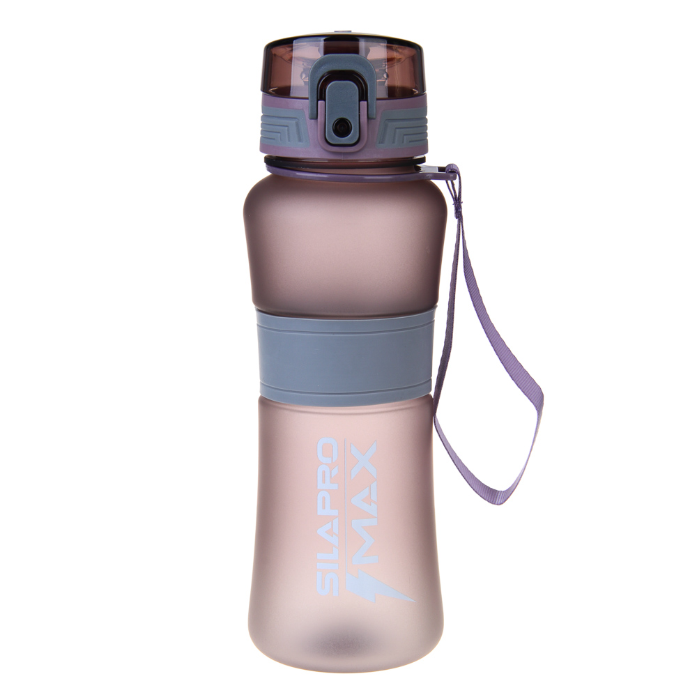 бутылка спортивная с замком силикон silapro max elderberry-ultimate grey, 600мл