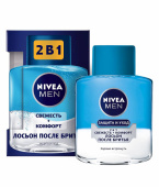 лосьон после бритья nivea men, 100мл, защита и уход/свежесть и комфорт/2в1