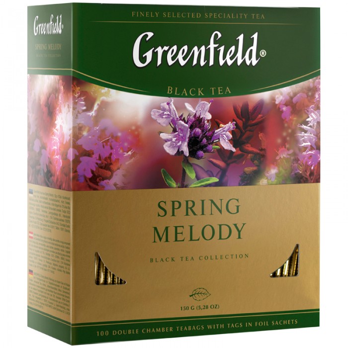 чай черный с ароматом мяты, чабреца spring melody 100шт