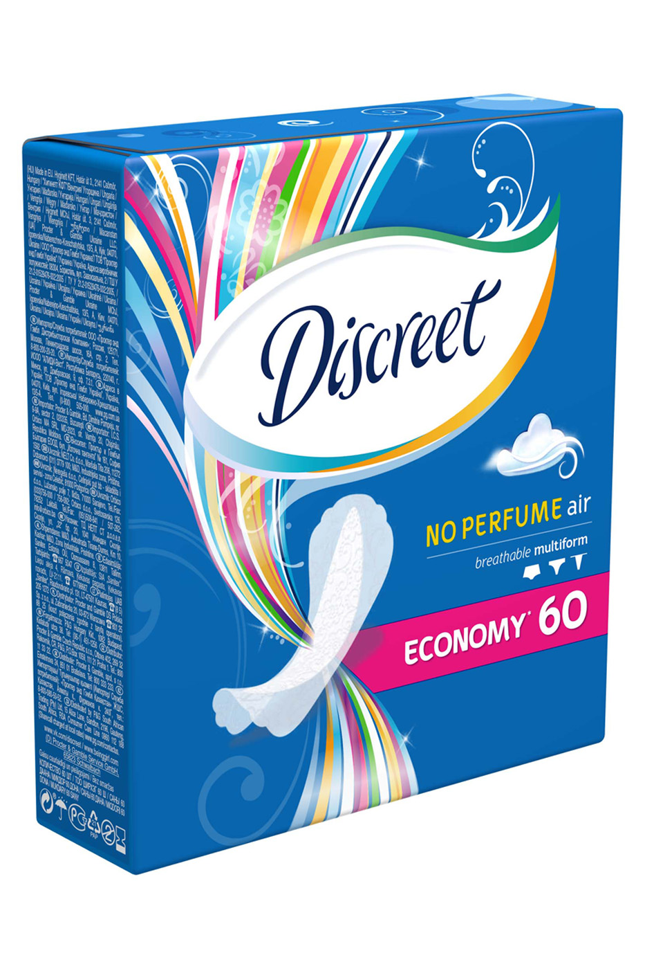 ежедневные гигиенические прокладки discreet, 60шт, air multiform trio препаккороб