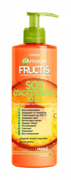 крем для волос garnier фруктис sos спасатель волос 10в1/несмываемый, 400 мл