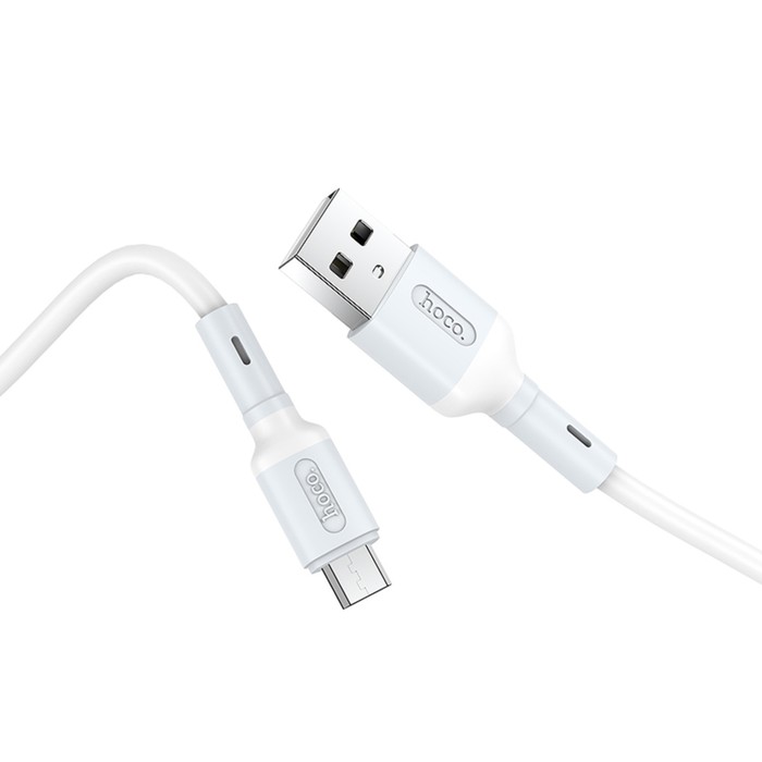 кабель hoco x65, microusb - usb, 2.4 а, 1м, tpe оплетка, белый