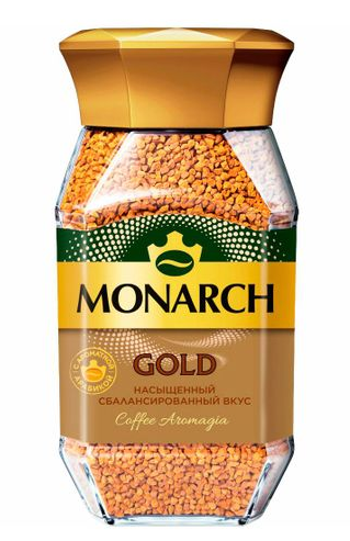 кофе натуральный растворимый сублимированный monarch gold 95г