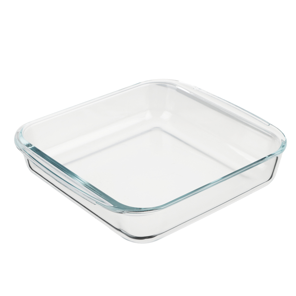 форма для запекания жаропрочная квадратная satoshi с ручками стекло 24.5x21.9x5.1см 1,8л