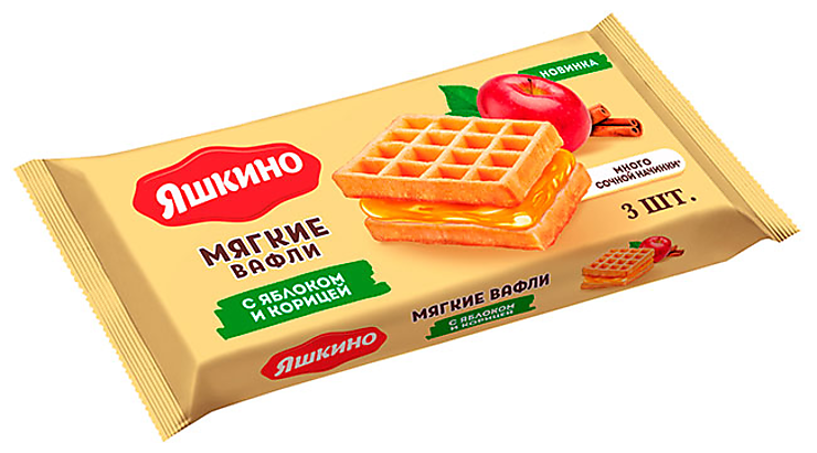 вафли яшкино мягкие с яблоком и корицей 120гр