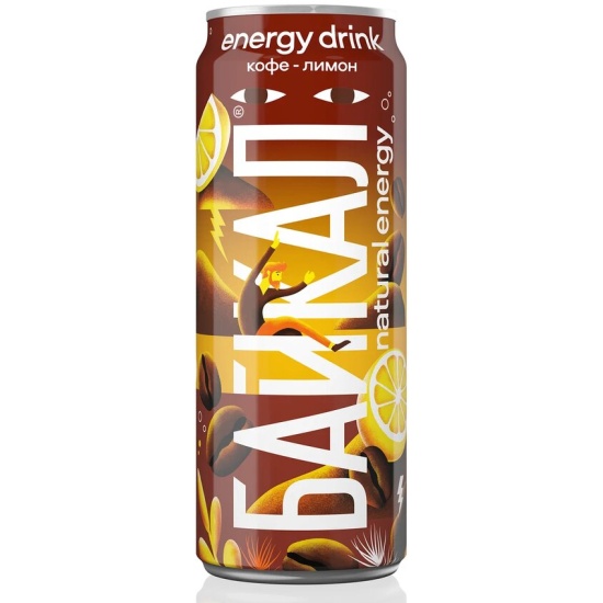 напиток безалк тониз байкал natural energy кофе-лимон 0,450л по 12шт