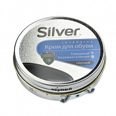 Крем для обуви черный в железной банке SILVER, 50 мл