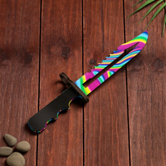 Сувенир деревянный Штык нож радужное лезвие