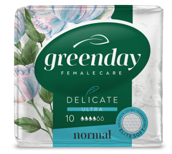Прокладки Ultra Normal 10шт Dry DELICATE GreenDay