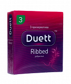 Презервативы DUETT ribbed №3