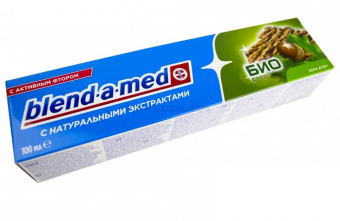 Зубная паста BLEND_A_MED, 100мл снатуральным экстрактом Био Фтор Кора дуба