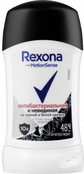 Антиперспирант стик Rexona Невидимая/на черном и белом+Антибактериальная, 40 мл