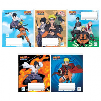 Тетрадь 24 листов в линейку Naruto, обложка мелованный картон, 5 видов МИКС