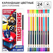 Карандаши цветные двусторонние Transformers 24 цвета