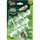 Подвесной блок для унитаза Master FRESH DUO EFFECT 1200 смываний 5в1 формула GOLD ХВОЯ, 3шт