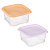контейнер для свч с крышкой, пластик, квадратный, 2,1л, 2 цвета