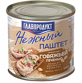 Паштет ГЛАВПРОДУКТ 240г Нежный с говяжьей печенью ж\б