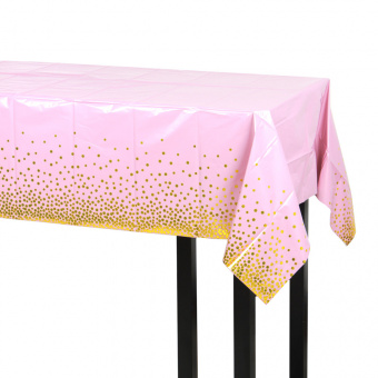 Скатерть праздничная с фольгированным слоем 137x183см цвет розовый FNtastic