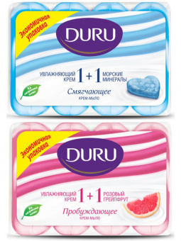 DURU 1+1 Крем-мыло 4*80г  (экопак)